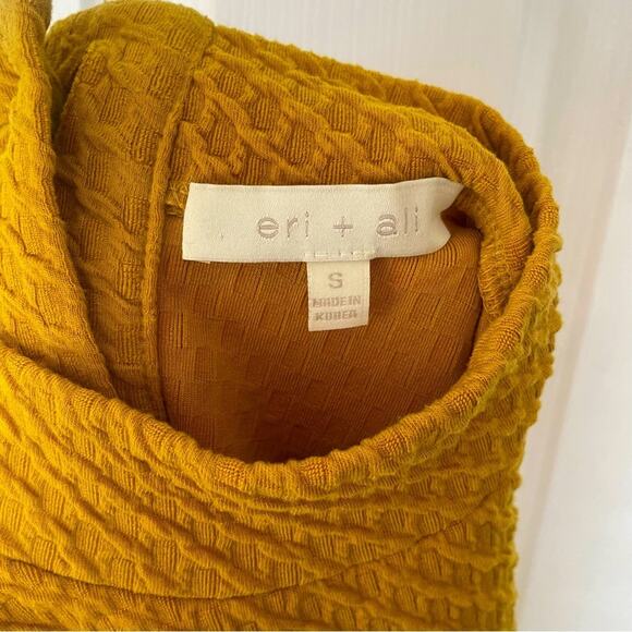 Anthropologie Mustard Yellow Textured Sleeveless Blouse - Picture 4 of 5